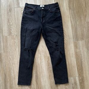 Agolde Nico Black Distressed Jeans 31